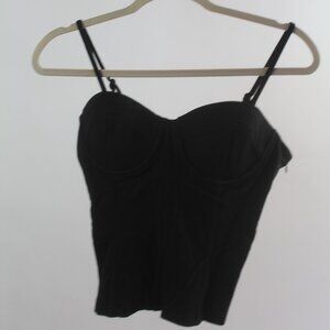 Women's Lost Ink Cropped Black Top Size Large - New With Tags